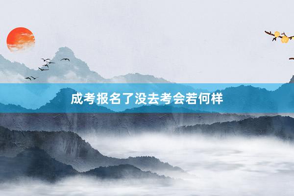 成考报名了没去考会若何样
