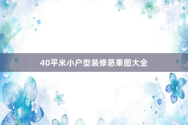 40平米小户型装修恶果图大全